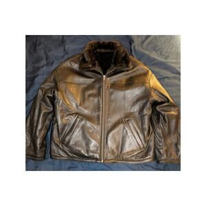 Wilsons Pelle Studio Size XL Reversible Leather / Fur Jacket Coat